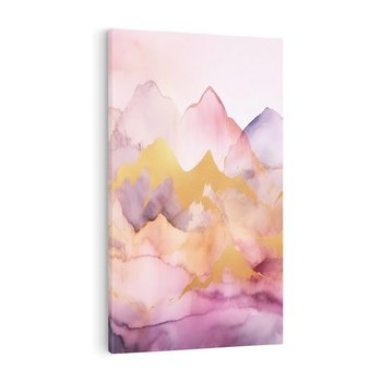 Obraz na płótnie 70x100 - Pastelowe Wzgórza - pastelowe, różowe góry