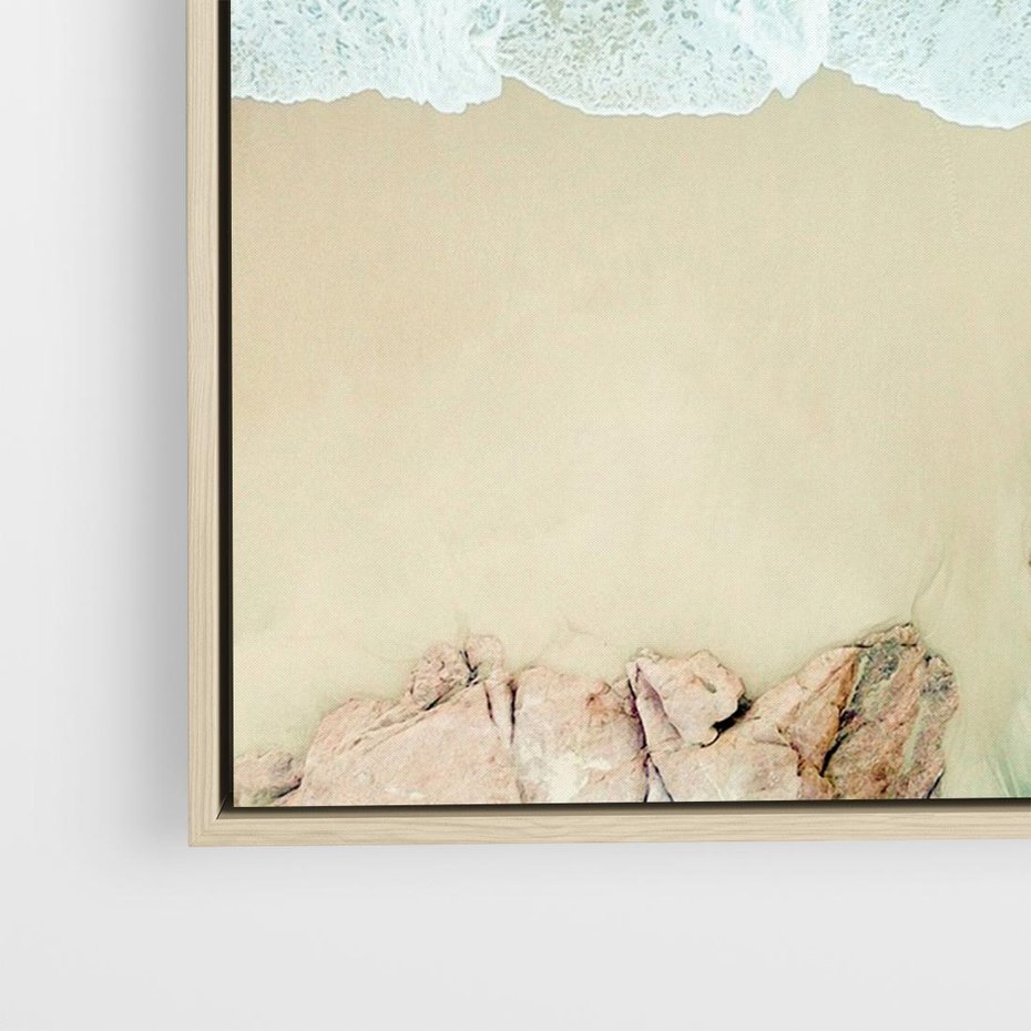 Obraz w ramie 100x70 - Turkusowe Skrzydła - morze, plaża - rama drewno