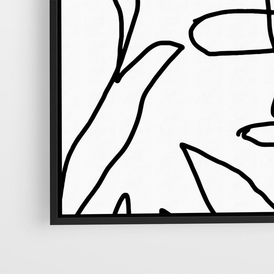 Obraz w ramie 50x50 - Liście Mocy - mroczna sztuka, minimalizm - rama czarna