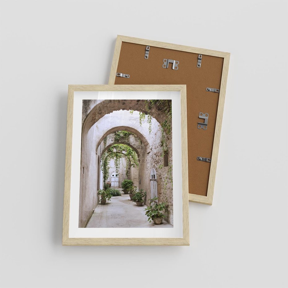 Plakat w ramie 30x40 - Urokliwa Zaułek - klimatyczna, uliczka - rama drewno