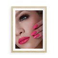 Plakat w ramie 50x70 - Usta, manicure, spa: kobieca harmonia - usta, manicure - rama drewno