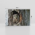 Obraz na płótnie 120x80 - Tajemniczy W świecie Nocy - sowa, dziupla