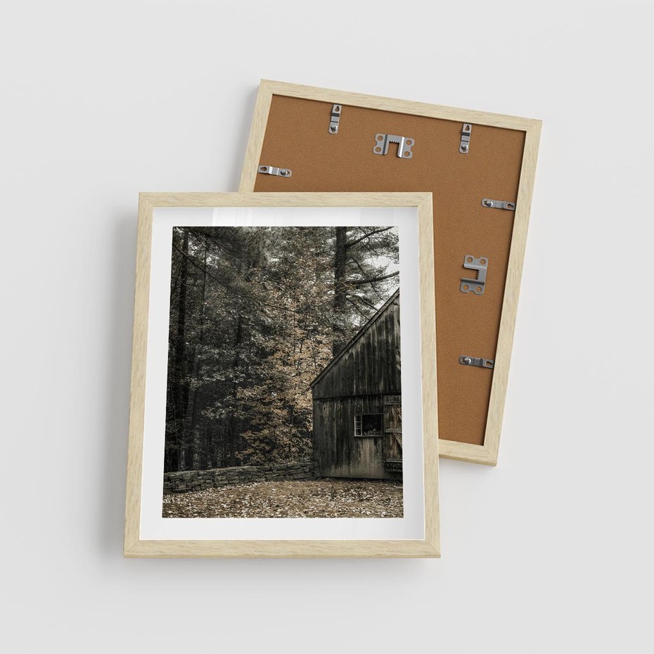 Plakat w ramie 40x50 - Dom w Lesie - chatka w lesie, górski domek - rama drewno
