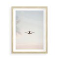 Plakat w ramie 50x70 - W Powietrzu: Samolot na Niebie - samolot w przestworzach, samolot na niebie - rama drewno
