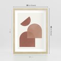 Plakat w ramie 30x40 - Harmonijne Widoki - abstrakcyjne geometryczne kształty, odcienie brązu i beżu - rama drewno