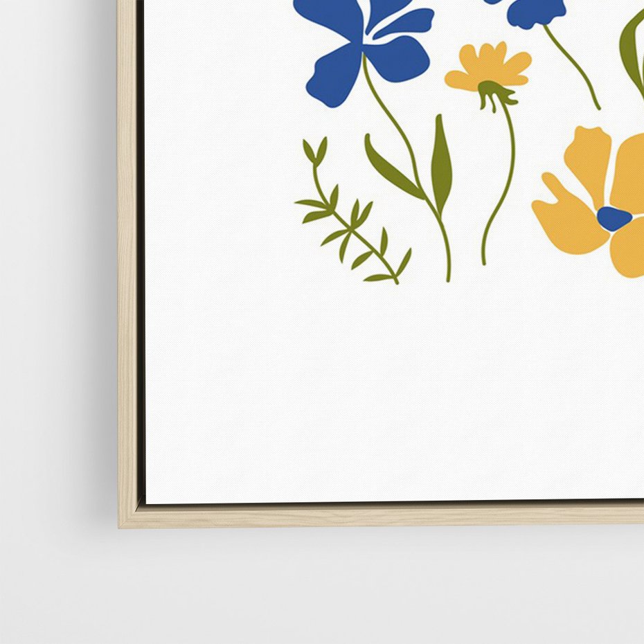 Obraz w ramie 80x120 - Odgłosy Wizji - kwiaty, sztuka nowoczesna - rama drewno