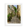 Plakat w ramie 50x70 - Spacer po Złotej Alei - uliczka, perspektywa - rama biała