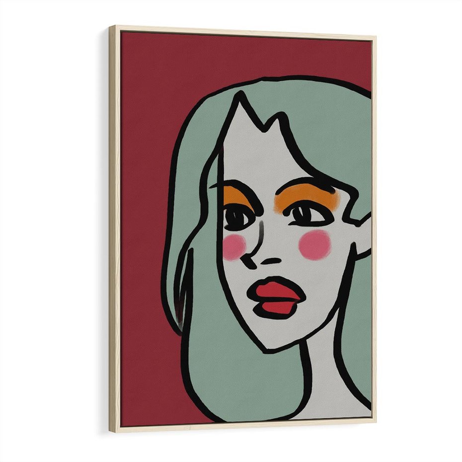 Obraz w ramie 70x100 - Ekspresja Linii - nowoczesny plakat, mocna linie - rama drewno