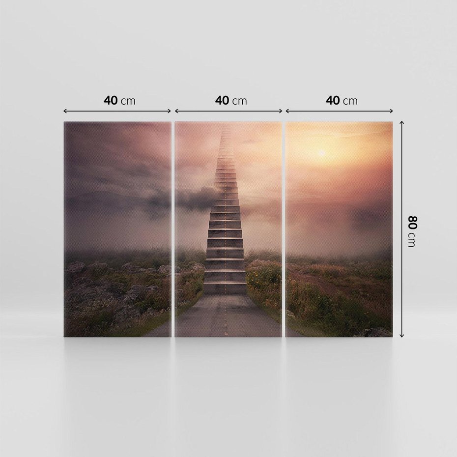 Obraz na płótnie 120x80 - Wędrówka po malowniczej drodze - droga, schody