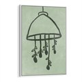 Obraz w ramie 80x120 - Zieleń Inspirującego Spokoju - plakat z abstrakcyjną zieloną lampą, skandynawski design - rama biała