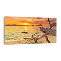 Obraz na płótnie 140x70 - Magia zachodu słońca nad morzem - plaża, morze