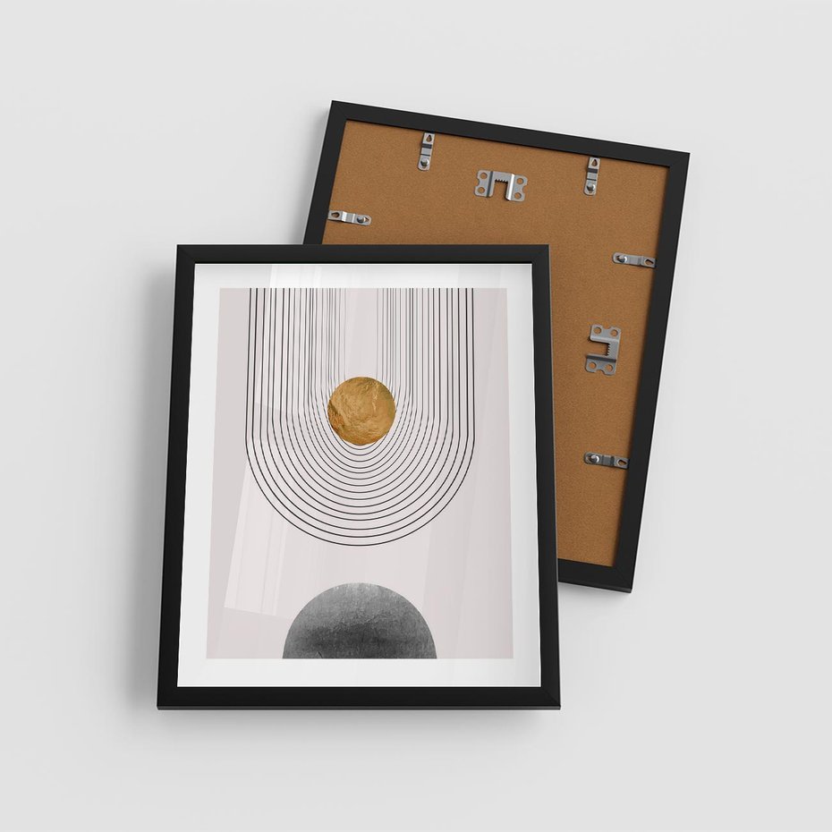 Plakat w ramie 40x50 - Geometryczny Blask - nowoczesna grafika, geometria - rama czarna