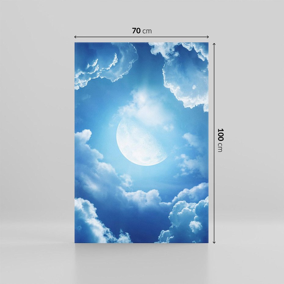 Obraz na płótnie 70x100 - Księżycowe Chmury - księżyc, chmury