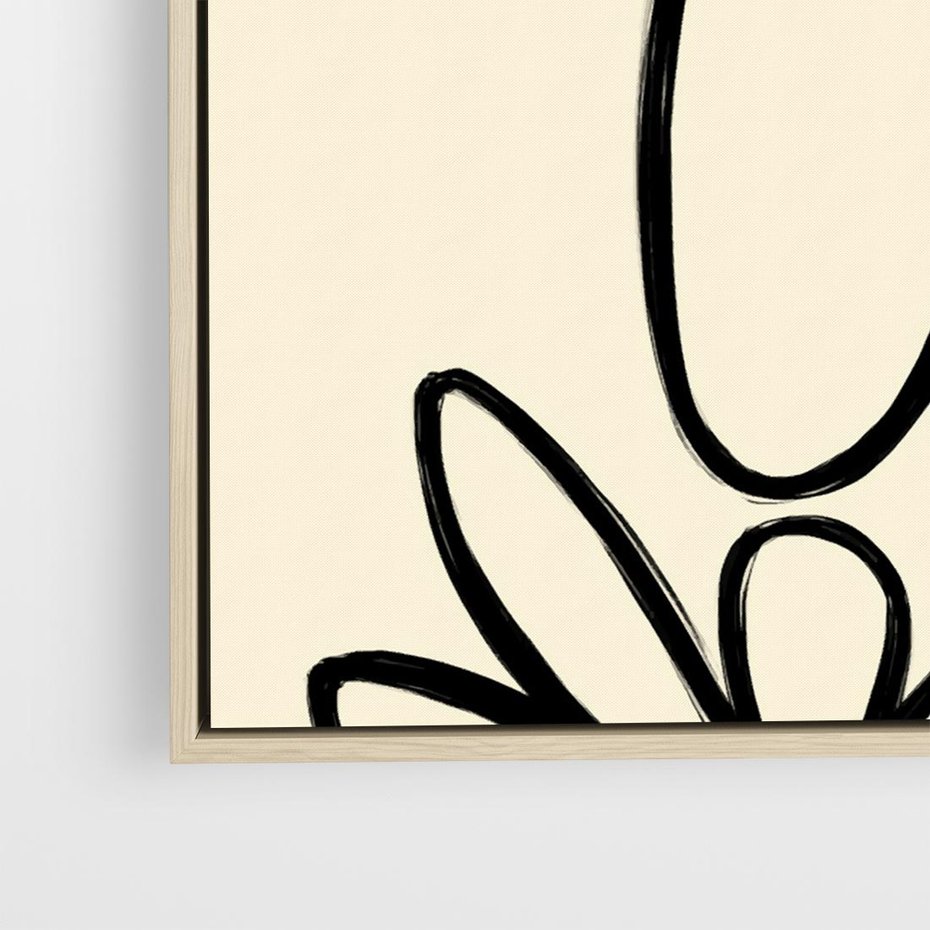 Obraz w ramie 50x50 - Złamane Granice - abstrakcyjna sztuka, przypominająca kwiat - rama drewno