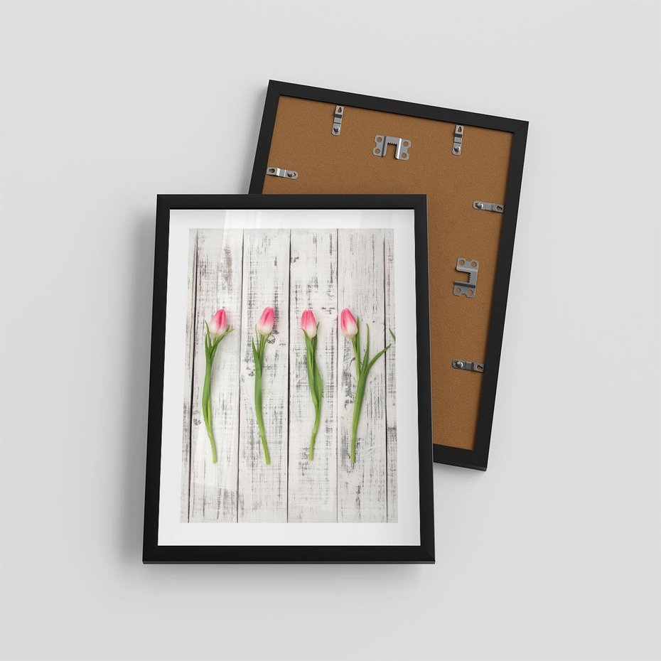 Plakat w ramie 30x40 - Kwintesencja Piękna - kwiaty, tulipany - rama czarna