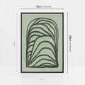 Obraz w ramie 70x100 - Zielonkawy Uścisk Natury - abstrakcyjny zielony motyw, skandynawski design - rama czarna