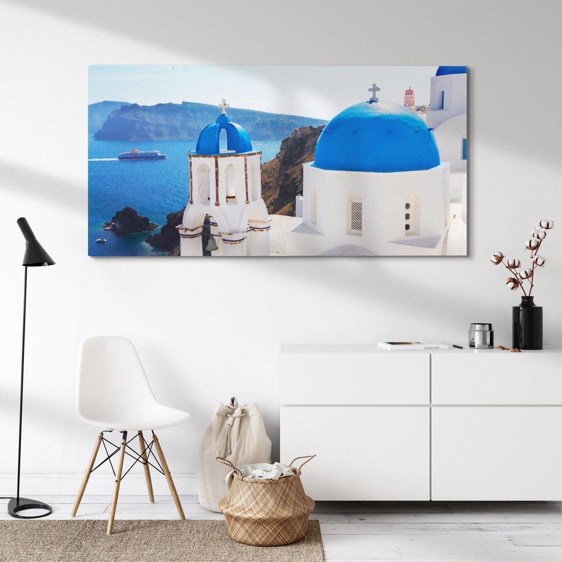 Obraz na płótnie 120x60 - Perspektywa na Santorini - Santorini, perspektywa