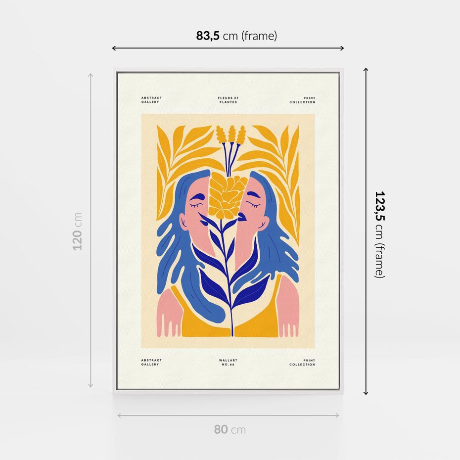 Obraz w ramie 80x120 - Roztopione Granice - nowoczesna sztuka, abstrakcja - rama biała