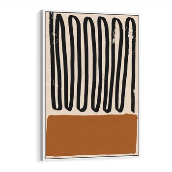 Obraz w ramie 50x70 - Boho Impulsy Kreatywności - abstrakcyjny plakat, brąz - rama biała