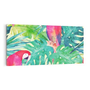Obraz na płótnie 120x60 - Egzotyczna Przygoda - tropikalne, liście