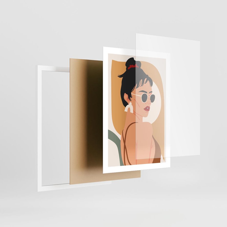 Plakat w ramie 50x70 - Kobieca Przenikliwość - nowoczesny plakat, styl retro - rama biała