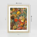 Plakat w ramie 40x50 - Księga Surrealnych Wyobrażeń - abstrakcyjny obraz owoców, jak picasso - rama drewno