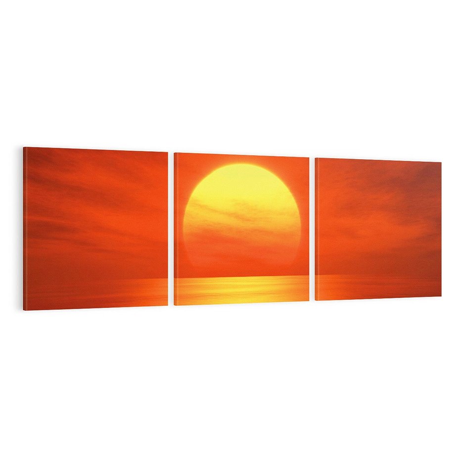 Obraz na płótnie 120x40 - Słońce nad morzem - słońce, morze