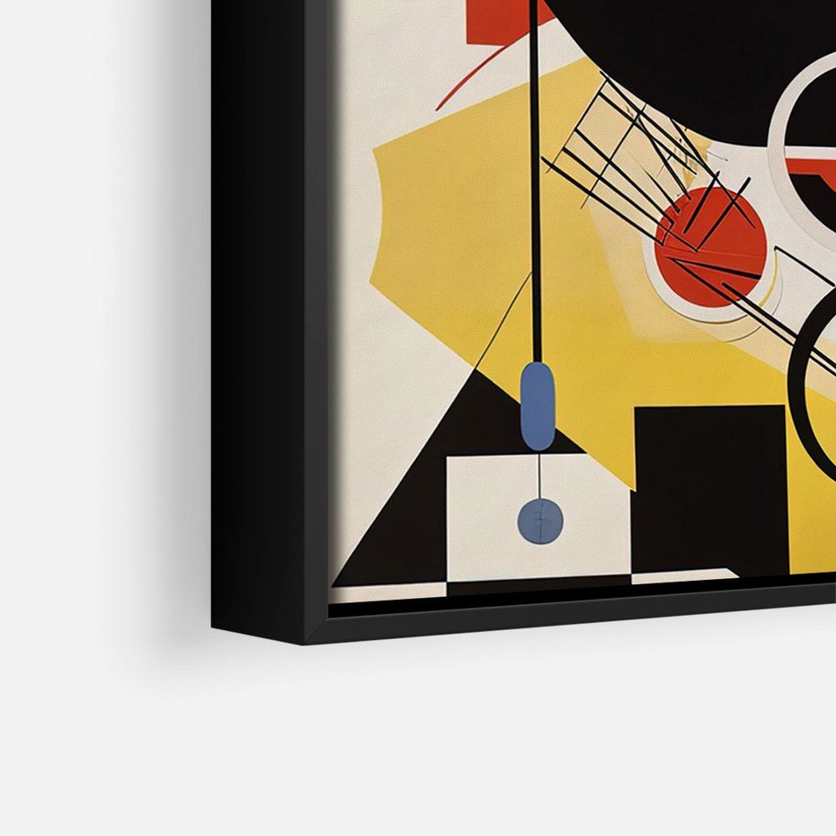 Obraz w ramie 70x100 - Wnętrza Refleksyjnego Światła - modernistyczny obraz, styl bauhaus - rama czarna