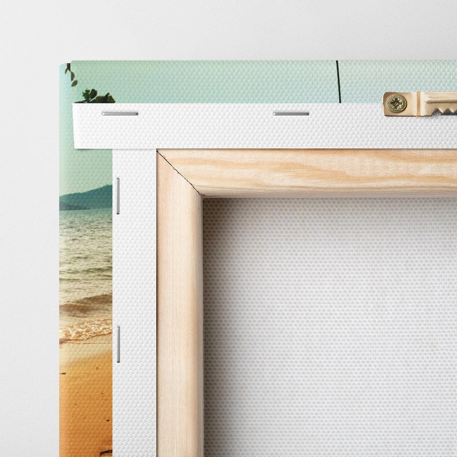 Obraz na płótnie 30x30 - Tropikalna plaża i huśtawka - plaża, tropiki