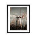 Plakat w ramie 40x50 - Wiejska Idylla: Młyn w Polu - wiatrak, młyn w polu - rama czarna