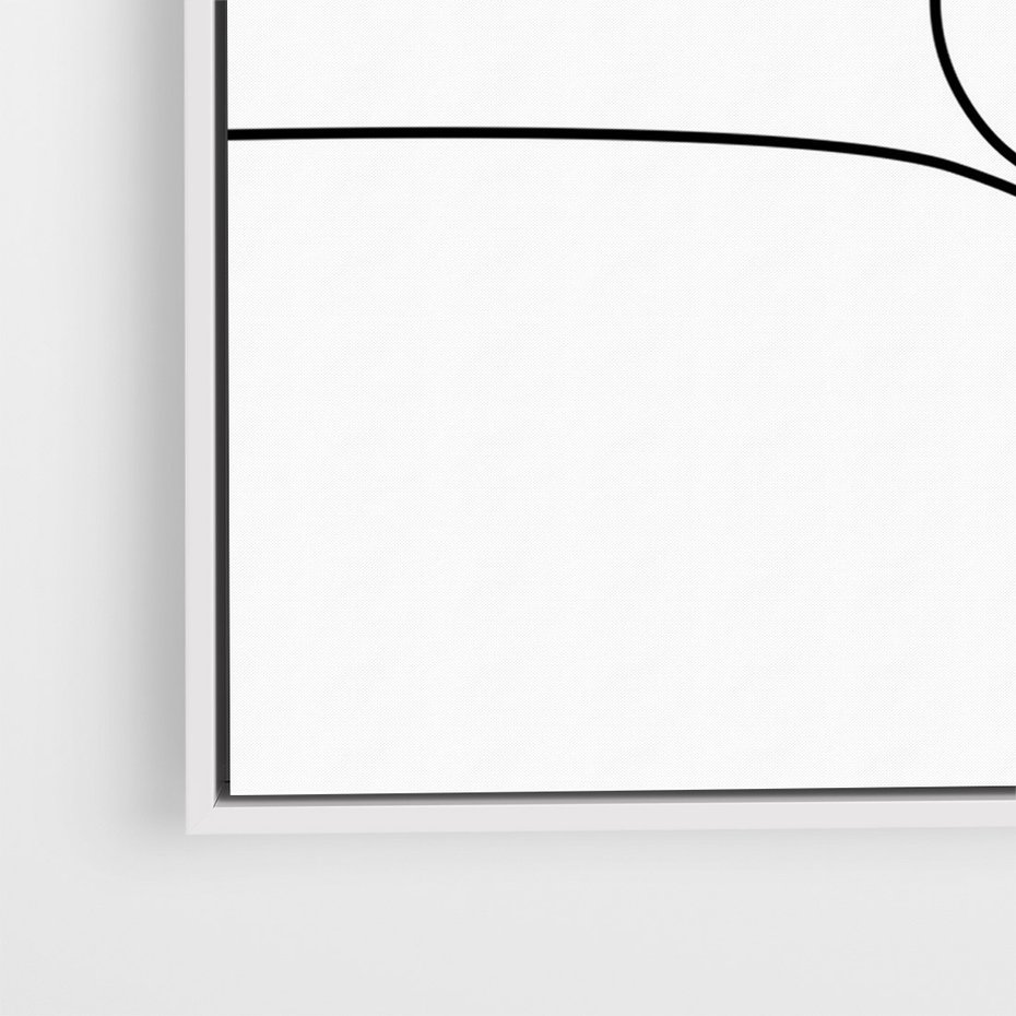 Obraz w ramie 70x100 - Linie Wewnętrznej Refleksji - line art, szkic - rama biała