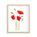 Plakat w ramie 40x50 - Pola maków w pełnym kolorze - maki, kwiaty - rama drewno