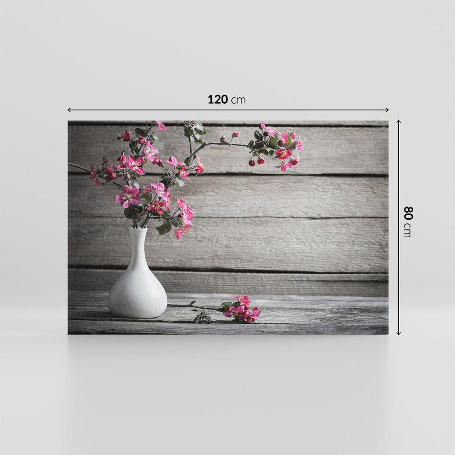 Obraz na płótnie 120x80 - Harmonia w wazonie - kwiaty, wazon