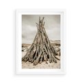 Plakat w ramie 50x70 - Ciepło Przeszłości - retro fotograia, odcienie sepii - rama biała