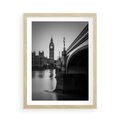 Plakat w ramie 50x70 - Majestatyczny Big Ben w Londynie - Londyn, most - rama drewno