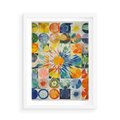 Plakat w ramie 50x70 - Rozkwitające Wzory Abstrakcji - abstrakcyjny obraz, mnogość kolorów - rama biała