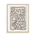Plakat w ramie 50x70 - Etniczna Abstrakcja - nowoczesna boho grafika, abstrakcja - rama drewno