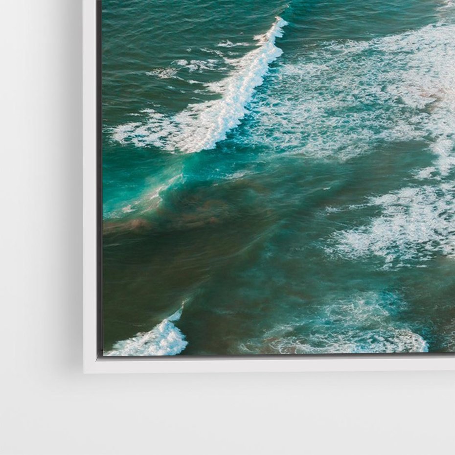 Obraz w ramie 70x50 - Z Lotu Ptaka - fotografia, plaża - rama biała