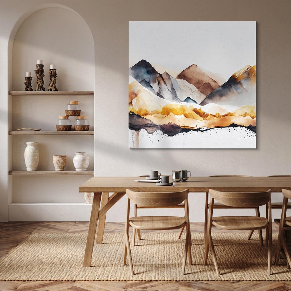 Obraz na płótnie 80x80 - Górska Grafika - góry, krajobraz