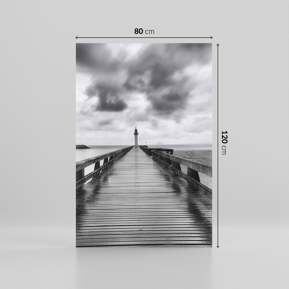 Obraz na płótnie 80x120 - Romantyczny pomost z latarnią - pomost, latarnia