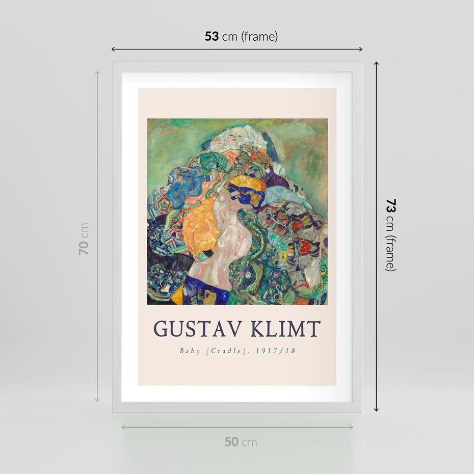 Plakat w ramie 50x70 - Sztuka z Reprodukcją G. Klimta - Gustav Klimt, reprodukcja - rama biała