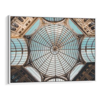 Obraz w ramie 70x50 - Magia Sklepienia - sklepienie, szklany dach - rama biała