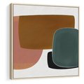 Obraz w ramie 80x80 - Emocje w akwarelach - geometryczne dziwne kształty, turkusowy - rama drewno