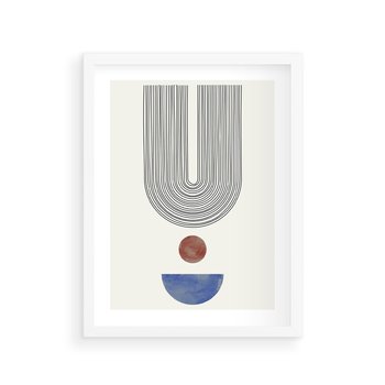 Plakat w ramie 40x50 - Rozplątane Wibracje - nowoczesny plakat, styl midcentury - rama biała