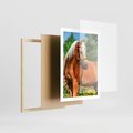 Plakat w ramie 50x70 - Elegancki wierzchowiec - koń, portret - rama drewno