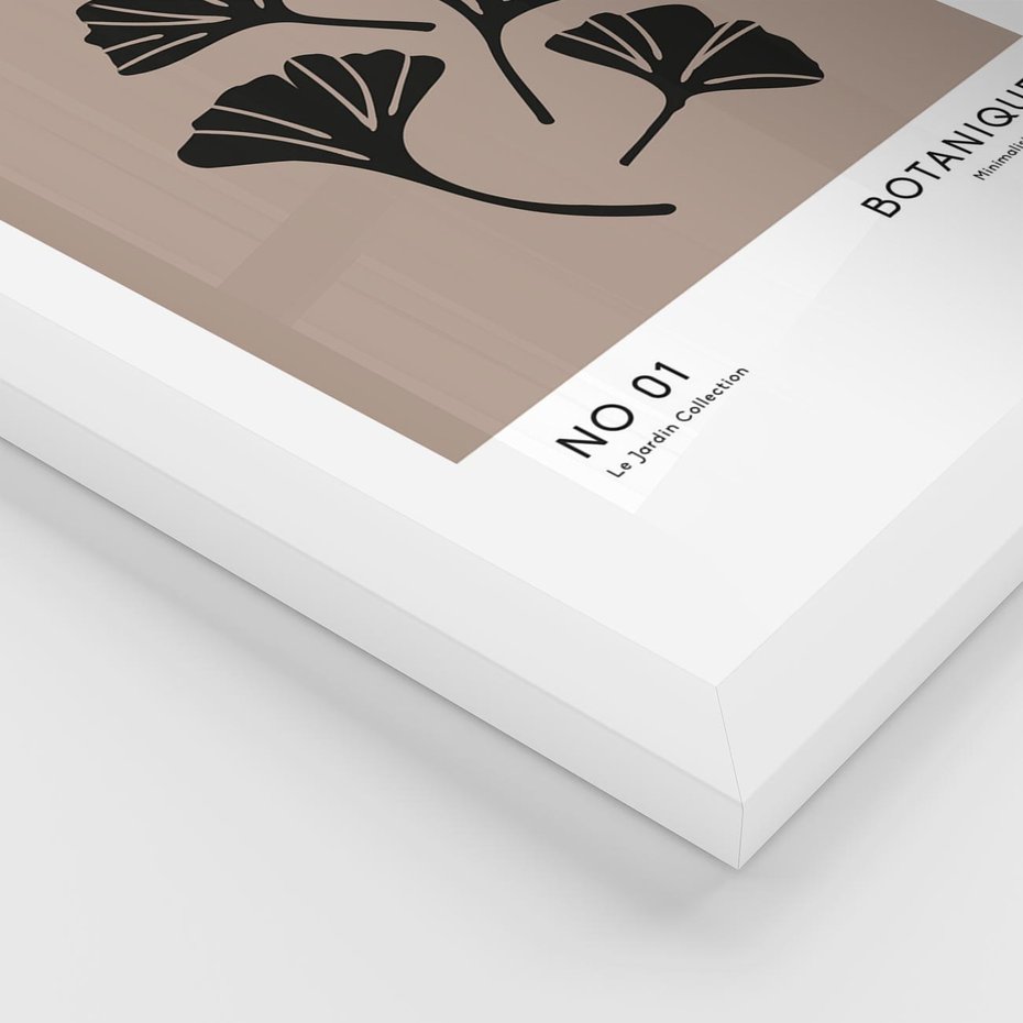 Plakat w ramie 50x70 - Botaniczne wymysły - sztuka boho, plakat - rama biała