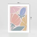 Plakat bez ramy 30x40 - Rozkwitające Harmonie Natury - pastelowe kwiaty, na beżowym tle