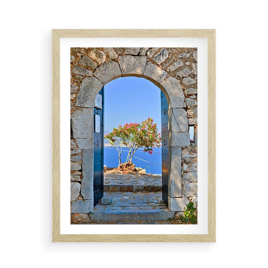 Plakat w ramie 50x70 - Perspektywa nad morzem - perspektywa, morze - rama drewno