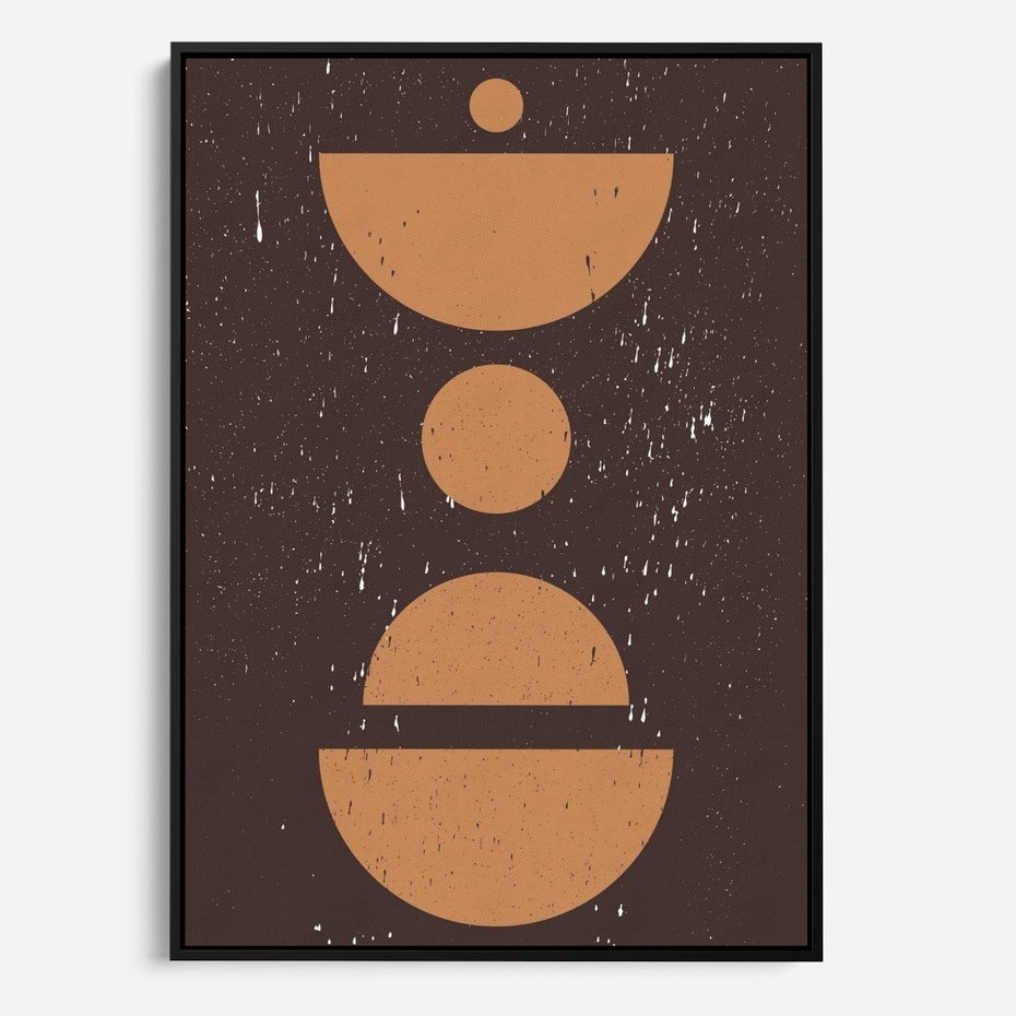 Obraz w ramie 50x70 - Impulsy Przestrzeni - mid century styl, nowoczesna grafika - rama czarna