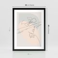 Plakat w ramie 30x40 - Twarz Kobiety w Pastelach - minimalistyczna grafika, pastelowe tłó - rama czarna